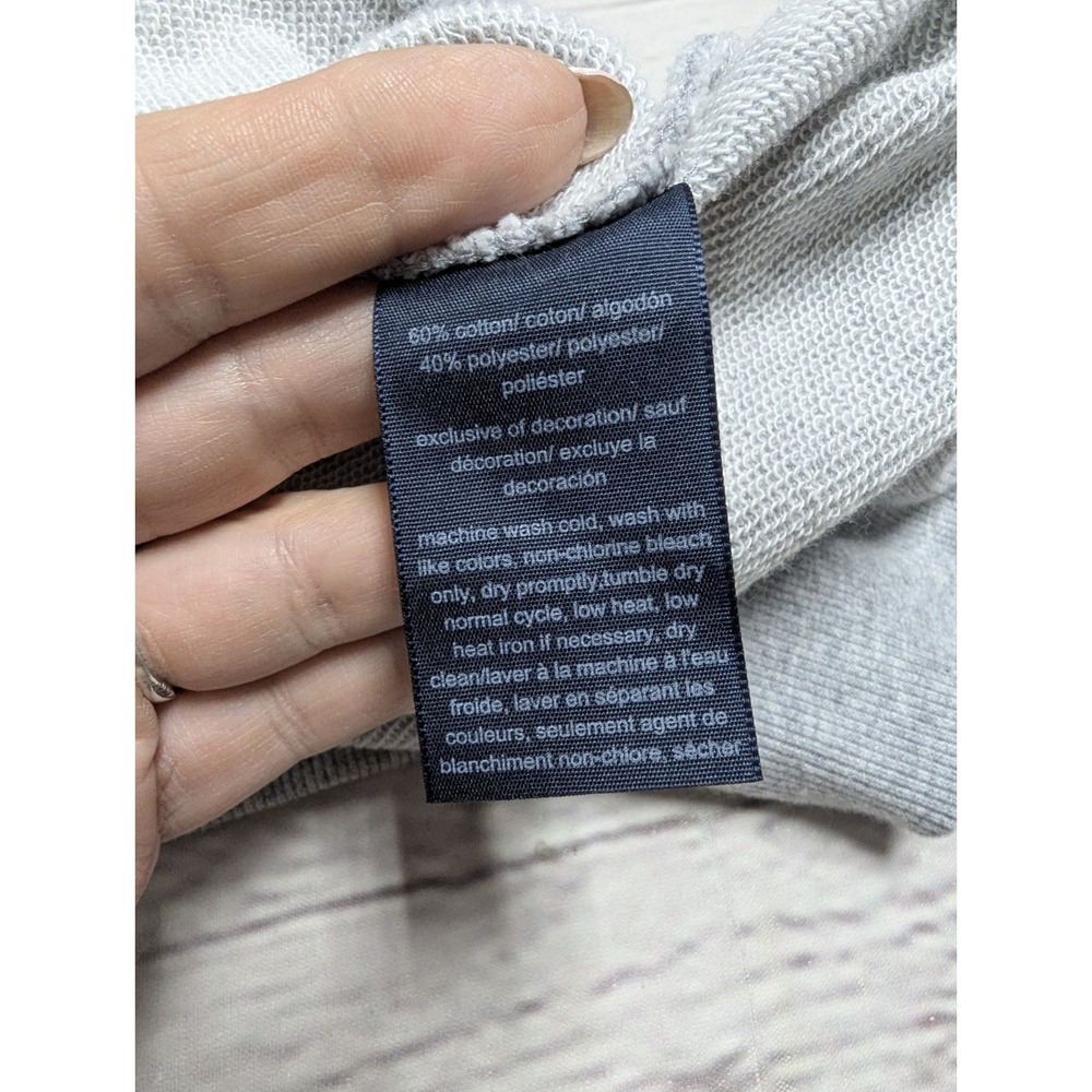 Tommy Hilfiger Crop Quarter Zip Sweatshirt Gray Logo Pullover Women's XL NWOT - Picture 8 of 8